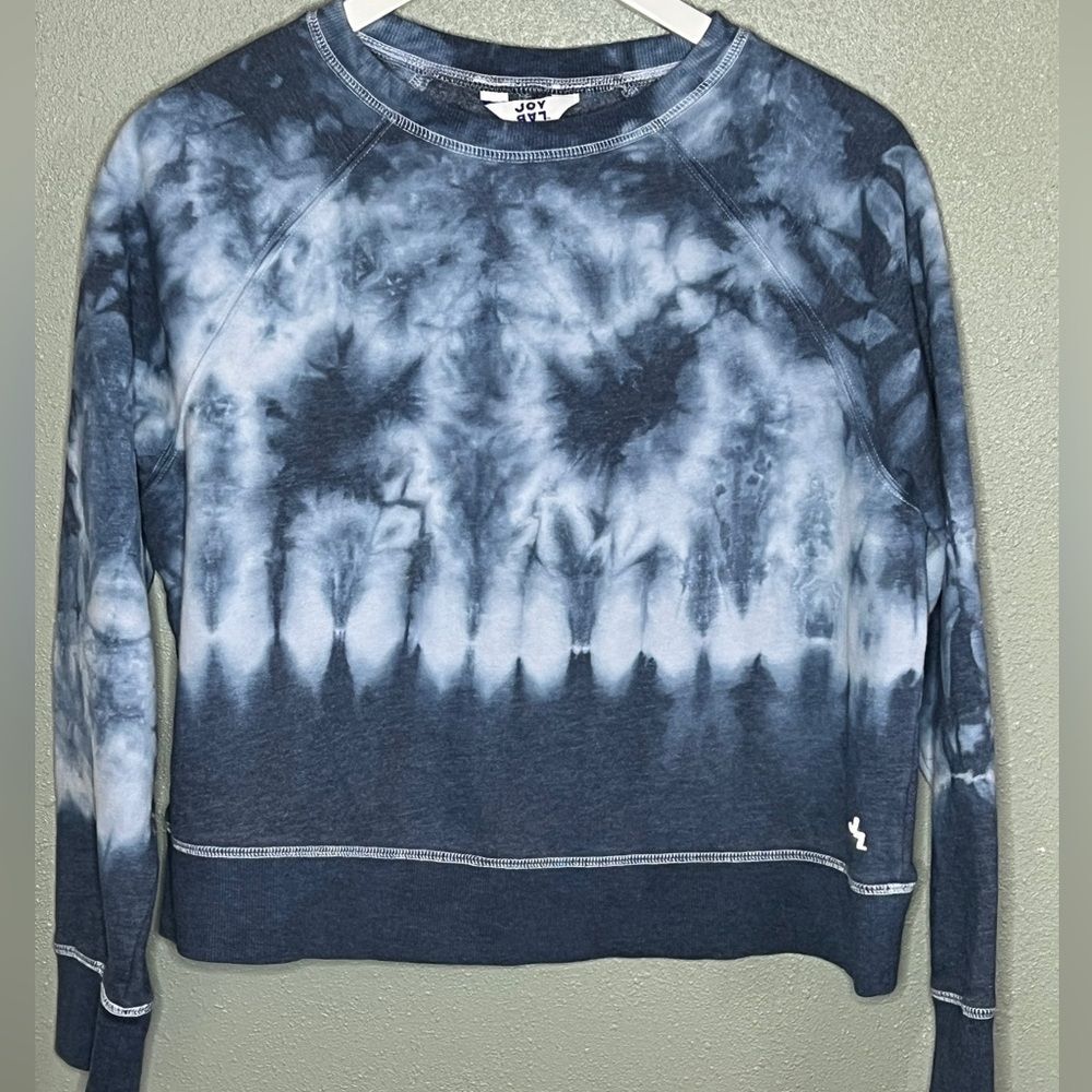 JoyLab Blue Tie Dye Crewneck Sweatshirt S